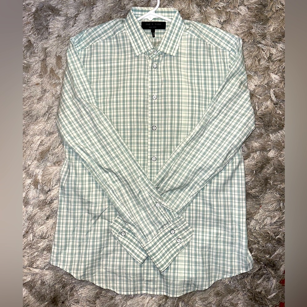 Men’s Rag and Bone Gingham / Plaid button up shirt S / M “15.5”